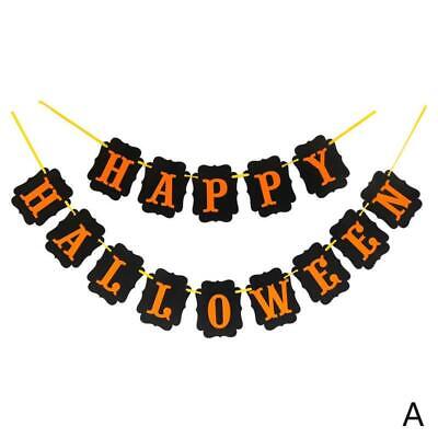 Happy Halloween Bunting Spooky Decorations Home Party Banner Pumpkin Garland