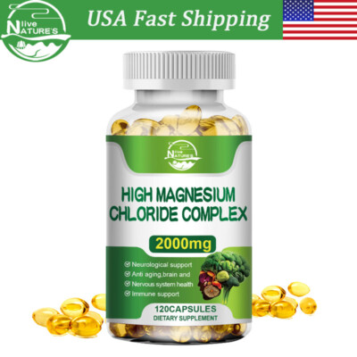 NL Magnesium Magnesium Chloride 120 Capsules 2000mg Nervous System Support 