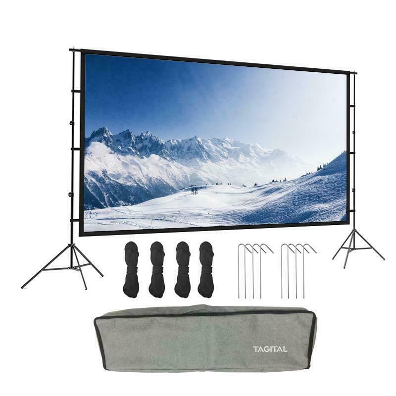 Projector Screen with Stand 120 inch 16:9 HD 4K Outdoor Indoor Projection Screen