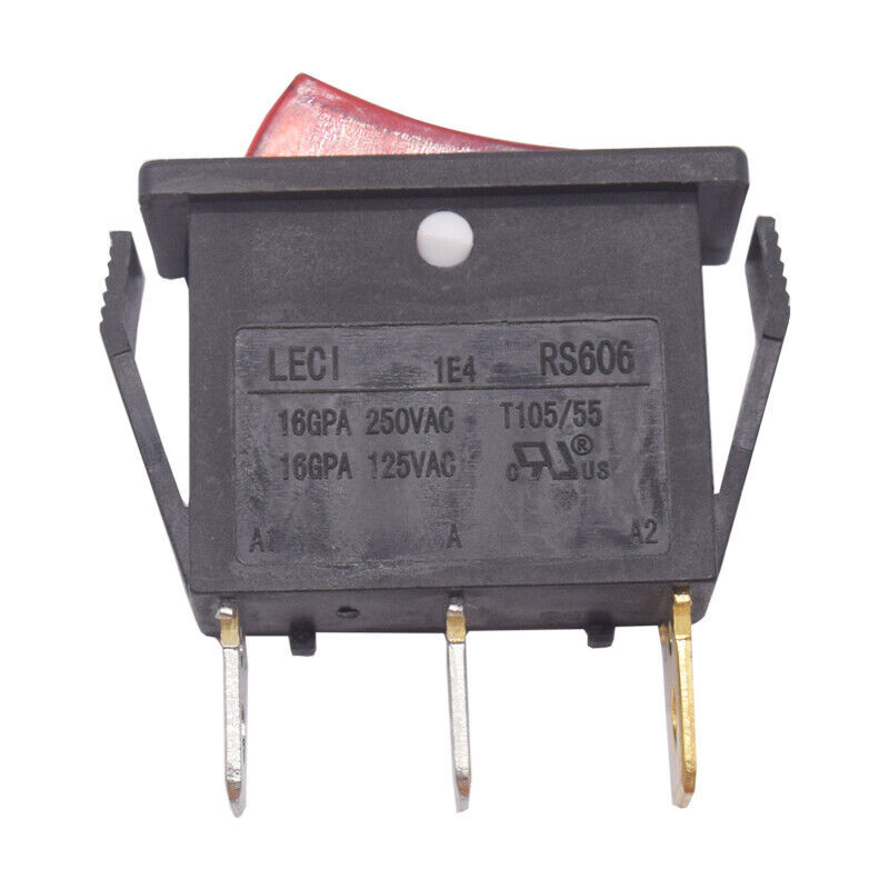 Red Indicator Rocker Switch LECI RS606 Rocker Switch - 3-Pin 2