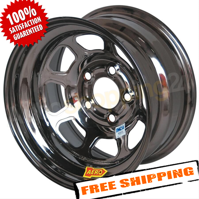 Aero Race Wheels 52-985020BLK 15x8 52 Series Black Chrome