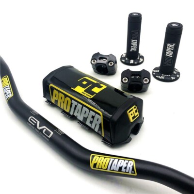 Original ''Evo'' PRO TAPER Handlebar Fat Bar DIRT BIKE 1 1/8'' ATV Quad GRIPS Pads
