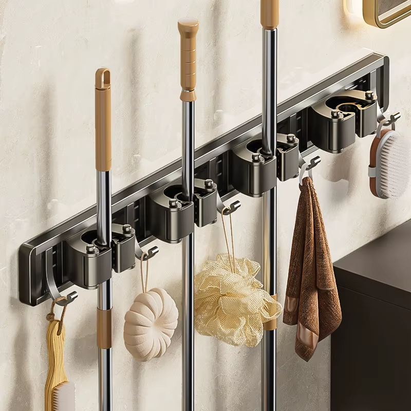 Mop and Broom Organizer Mop Holder Rack Mop Holder Wall Mounted Strong Broom Mop