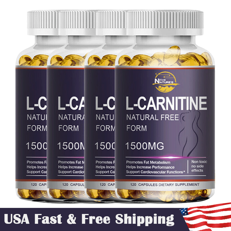 L-Carnitine Softgel - 1500mg Fat Burner Weight Loss, Energy Support  1/2/4Bottles