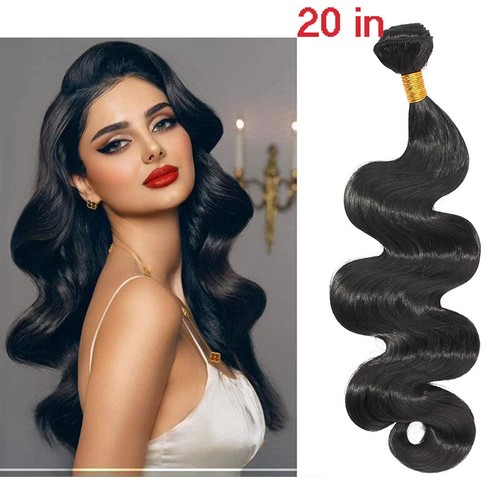OMbre Long Body Wave Double Weft Hair Extension Synthtic  Real As Human Black US