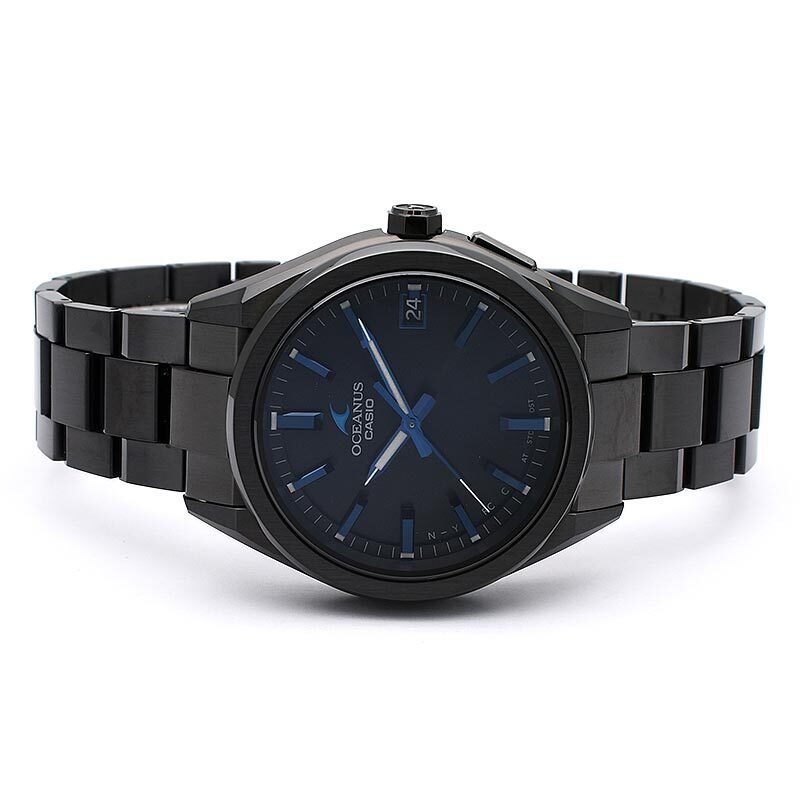 Pre-owned Casio Oceanus Ocw-t200sb-1ajf Bluetooth Radio Solar Watch All Black 41.4mm