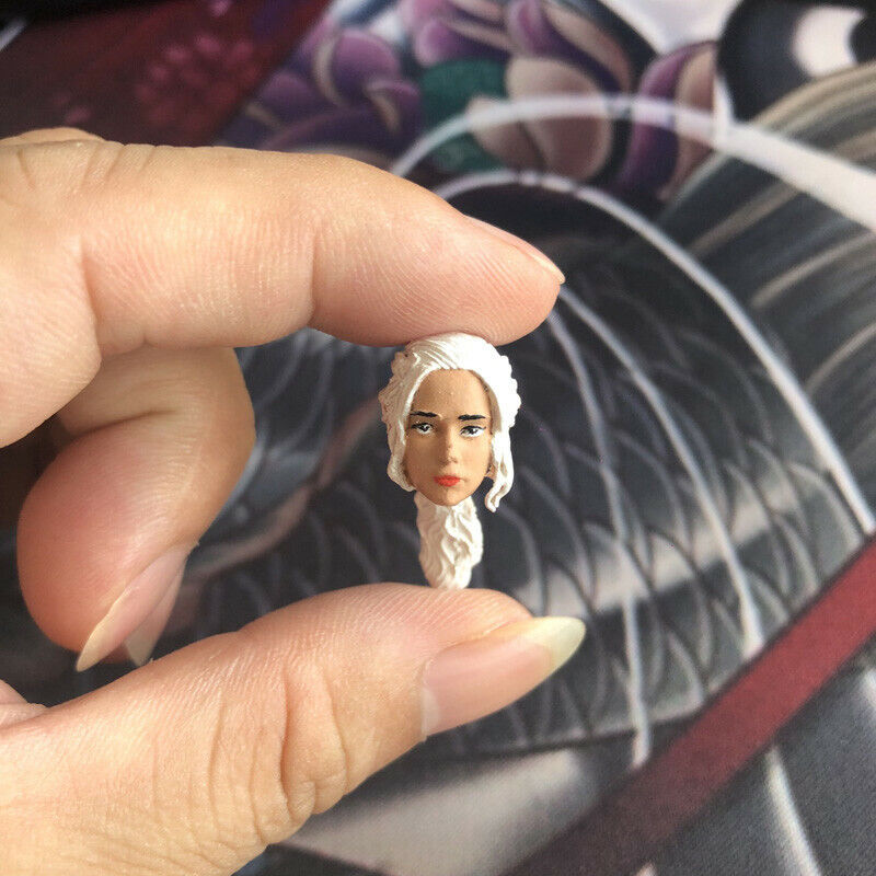 Painted 1/18 Scale Daenerys Targaryen Emilia Clarke Head Sculpt Fit 3.75" Figure