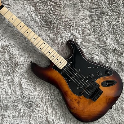 Sunburst ST Electric Guitar Solid body Burl maple top Maple Fretboard FR Bridge