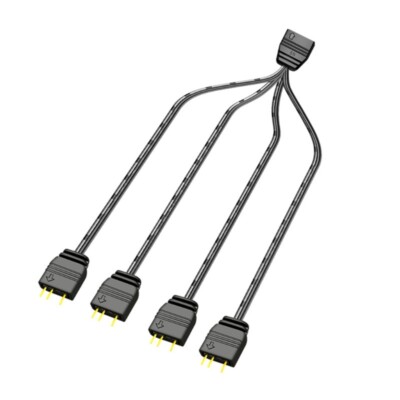 ARGB 5V 3Pin Extension Cable Adapter 33cm 1 to 4 RGB Splitter Cord for PC LED
