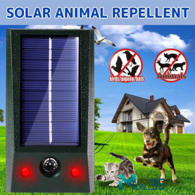 USB&Solar Power Ultrasonic Animal Repeller Outdoor Pest Cat Mice Deer Repellent