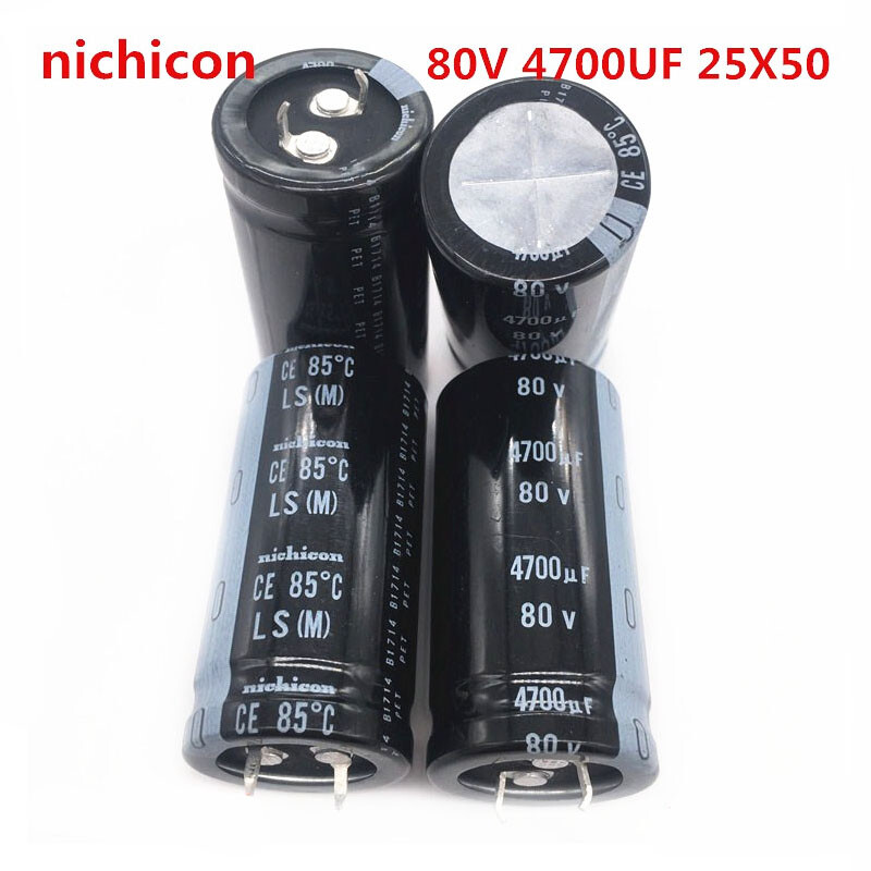 2PCS NICHICON LS 25x50mm 4700uF 80V Snap-in Aluminum Electrolytic