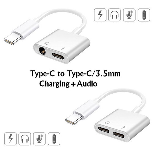 For Samsung S24 S23 Ultra iPhone16 USB-C to 3.5mm Headphone Audio Charge Adapter