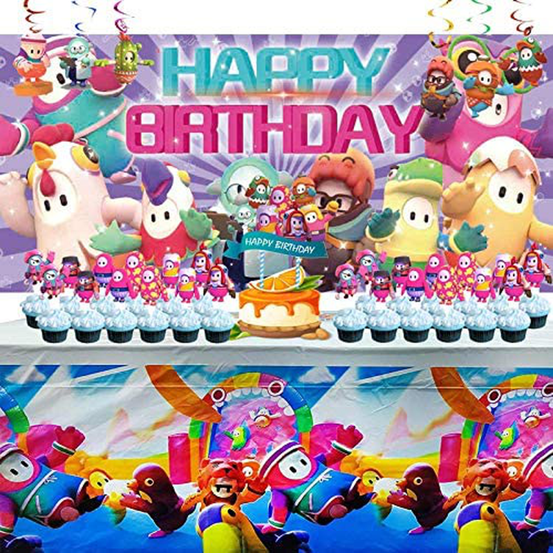 Fall Guys Birthday Party Supplies | 1St | Decorations | for Girl | Banner | Back
