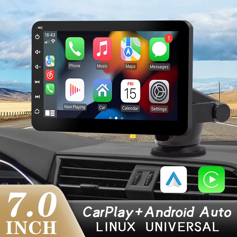 7" Carplay Android Auto Car Radio Multimedia Video Player IPS Touch Screen AUX I