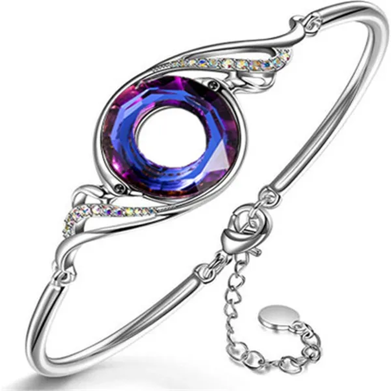 Phoenix Women Bracelets Rainbow Crystal Peacock Zircon Alloy Chain Bracelet