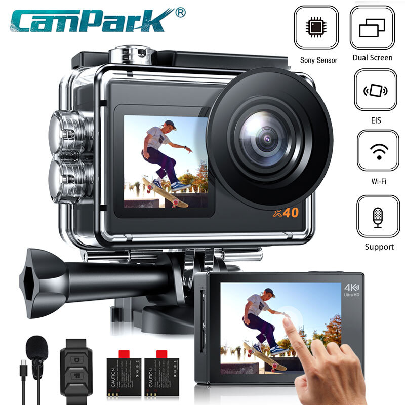 Campark 4K 20MP Vlogging Camera Action Camera Dual Touch Screen WiFi DV Cam