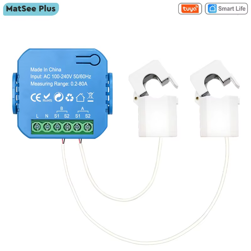 Tuya Smart ZigBee Energy Meter Bidirectional 1, 2 Channel with Current Transform