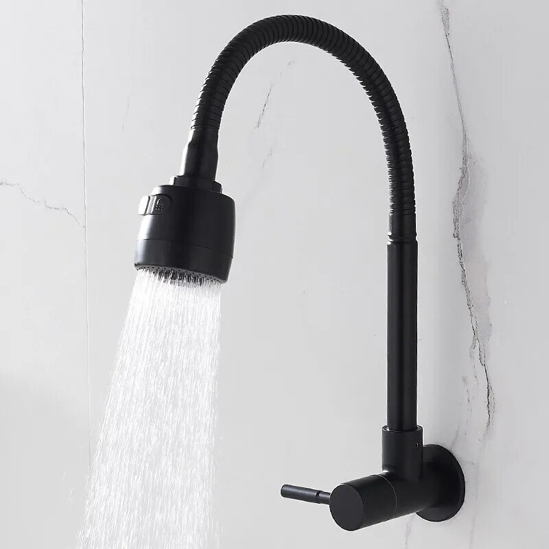 Kitchen Faucet Stainless Steel Sink Flexible Hose Cold Water Two Modes Tap Sink