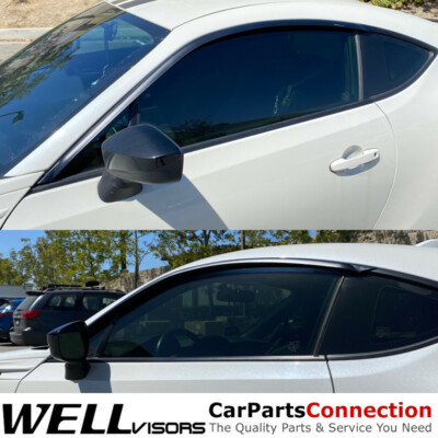 WellVisors Window Visors For 13-21 Toyota 86 FRS BRZ Smoke Tint Premium Series