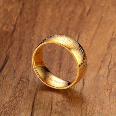 8mm Gold Stainless Steel Islamic Wedding Ring (10)