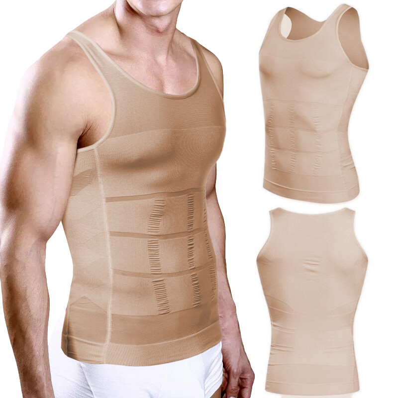 Mens Compression Shirt to Hide Moobs Tops Slimming Body