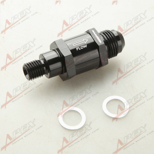 Black 8AN One-Way Check Valve – M12x1.5 To -8AN For Bosch Style Fuel Pumps (USA)