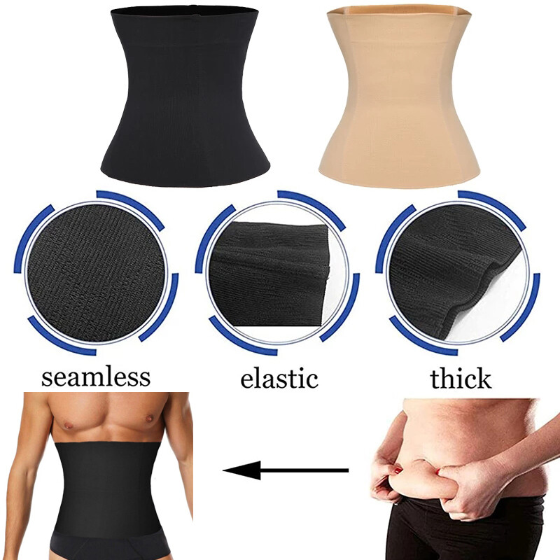 Men Tummy Tuck Belt Abdomen Girdle Slimming Waist Trainer Fat Burner Body Shaper