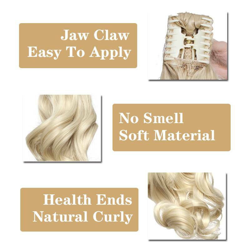 Real Thick Hair Claw On Ponytail Hair Extension Piece Clip In Pony Tail as Human