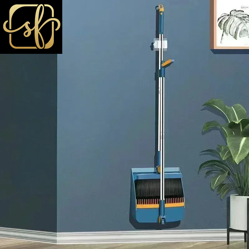 Kitchen Office New Folding Broom Dustpan Set Household Cleaning Tools Non-Stick Hair Dry Wet Dual-Use Broom Folding Set