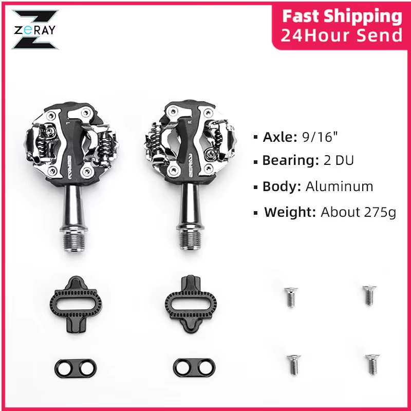 ZERAY MTB Mountain Bike Self-locking Pedals Cycling Clipless Pedals Aluminum All