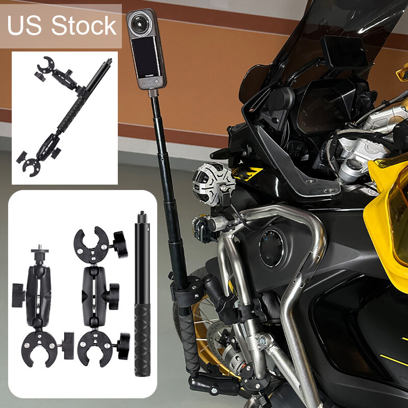 Motorcycle Mount & Selfie Stick Kit for Insta360 One R X2 X3 X4