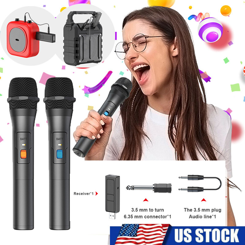 2x Professional VHF Wireless Microphone Handheld Mic System 