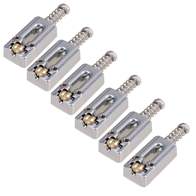 6 Electric Guitar Tremolo Roller Saddles Bridge Saddle Set for Strat/Tele Guitar