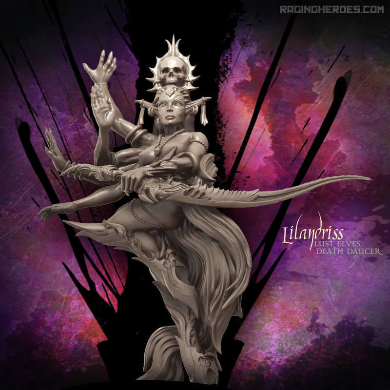 Эльфы вожделения Танцоры смерти Лиландрисс Неистовые герои Женский персонаж 28 мм