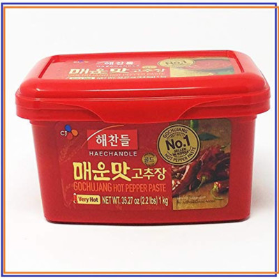 GP Haechandle , Very Hot Pepper Paste, 1Kg (Korean Spicy Red Chile Paste, 2.2 Lb