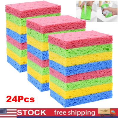 24 Pack Kitchen Sponges Compressed Sponges for Cleaning Reusable Dish Sponges