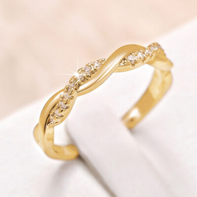 Elegant 925 Silver Filled Ring Cubic Zirconia Wedding Engagement Gifts Size 6-10