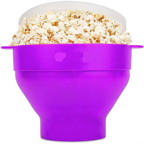 Microwave Oven Silicone Popcorn Popper Maker Bowl Collapsible BPA Free Healthy