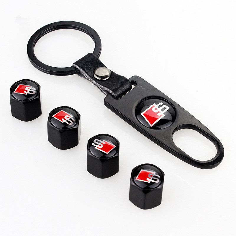 4PCS Black Car Wheels Tire Tyre Air Valve Stem Dust Cap For Audi S-line | eBay