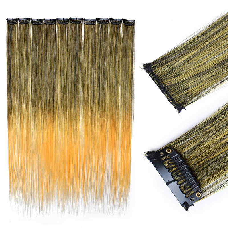 Hot Sale Color Hair Pieces Extensions Clip In Highlight Rainbow Streaks Party US