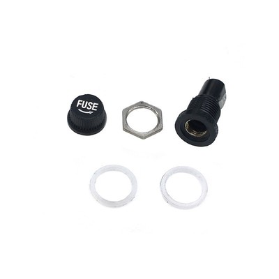 5x Glass Fuse Holder Panel Bolt-On Screw Cap Black Auto Car/Boat 10A 250V 5x20mm