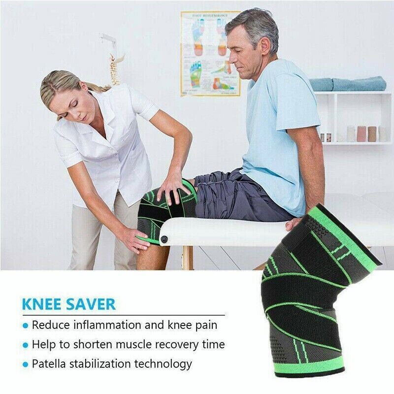 Knee Sleeve With Strap Compression Brace Support Gym Joint Pain Arthritis Relief