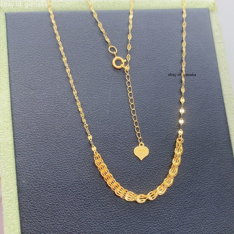 Solid 18K Yellow Gold Pure Au750 Phoenix tail Lip Chain