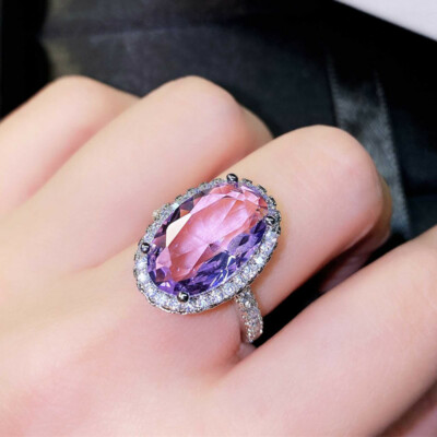 Fashion 925 Silver Filled Ring Wedding Jewelry Zircon Wedding Party Gift Sz 6-10