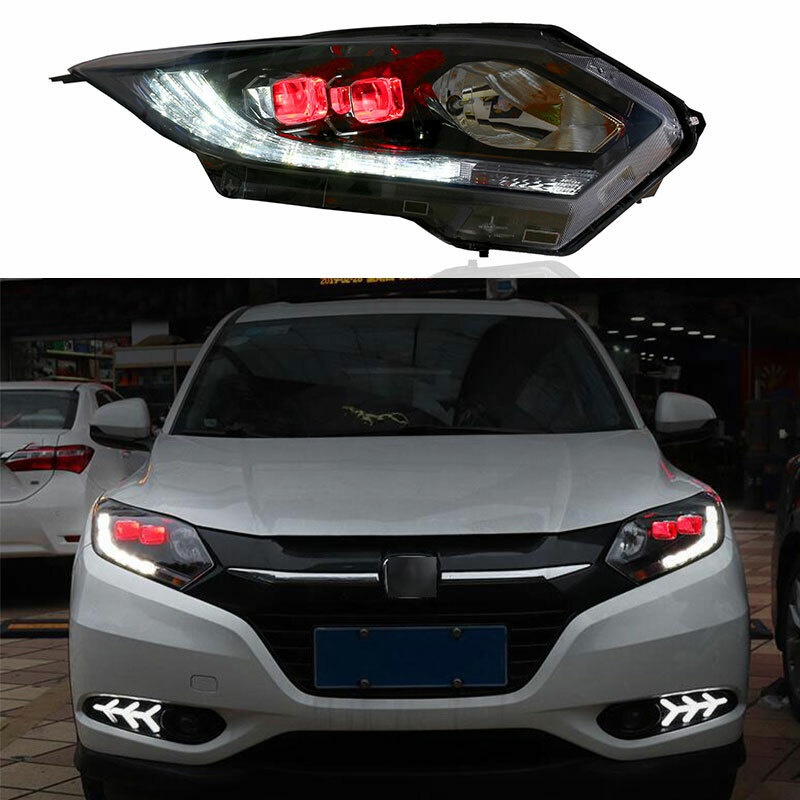 For Honda HR-V Vezel 16-17 18 Led Headlight Lamp Assembly DRL