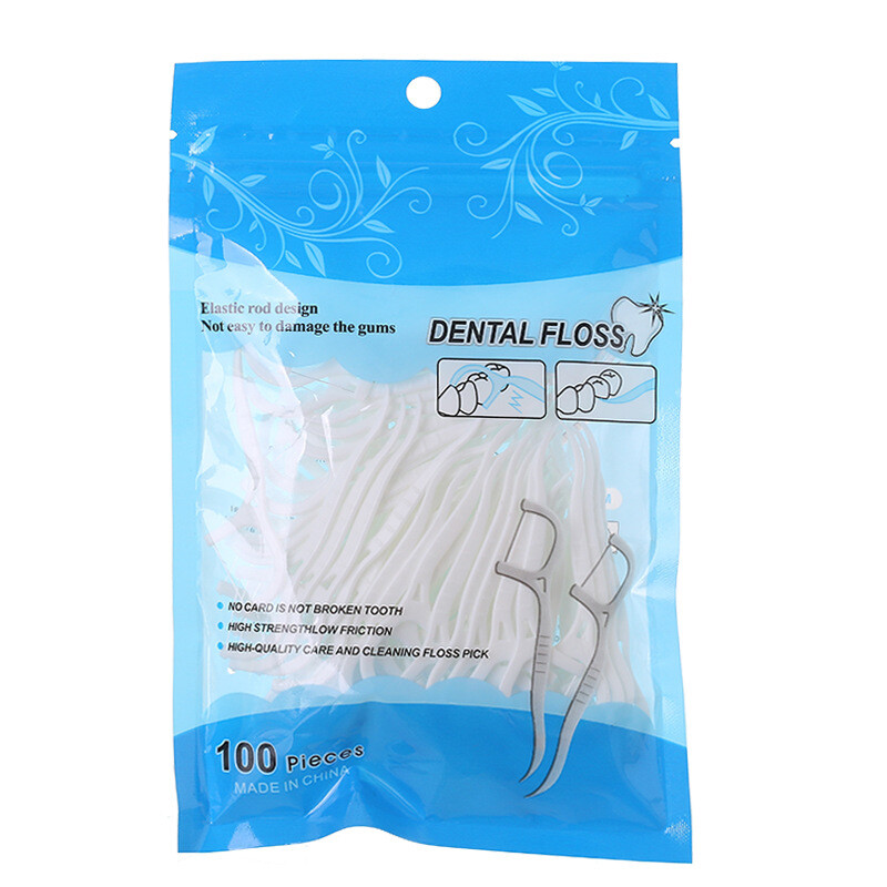 50/100pcs Boxed Disposable Dental Floss Flosser Picks Oral Dental Floss