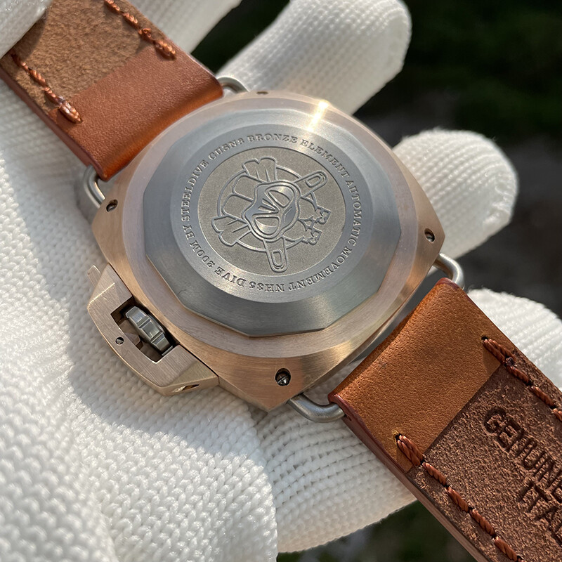 Pre-owned Steeldive Mens Diver Watches Bronze Men Automatic Watch 20bar Square Luminous