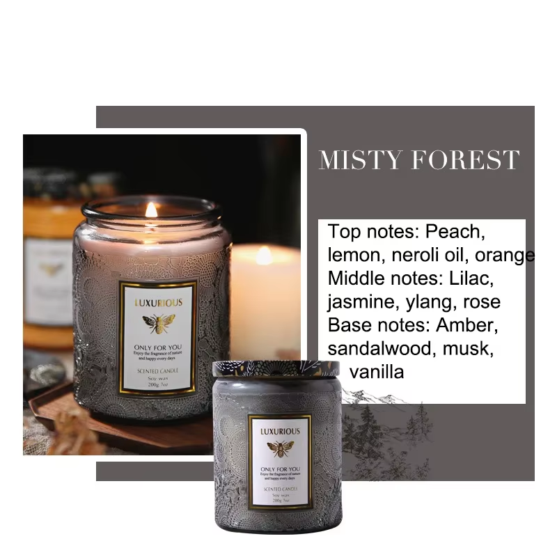 Bougie Parfumée En Pot De 7 OZ, Bougie De Soja Naturelle, Bougies Aromatiques De