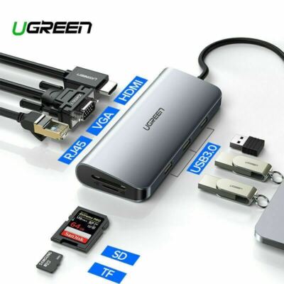 Ugreen USB C Hub Type C 3.1 Adapter Dock 4K HDMI VGA Converter for Macbook Pro