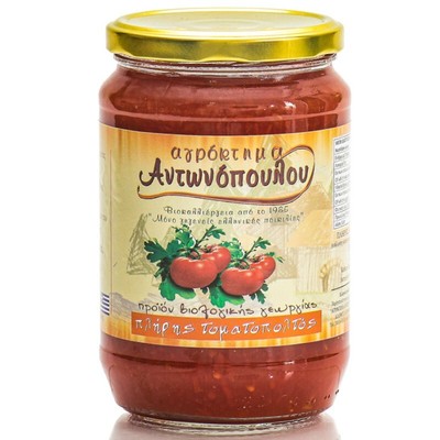 Greek BIO Tomato Paste made by Local Tomato variety 720ml